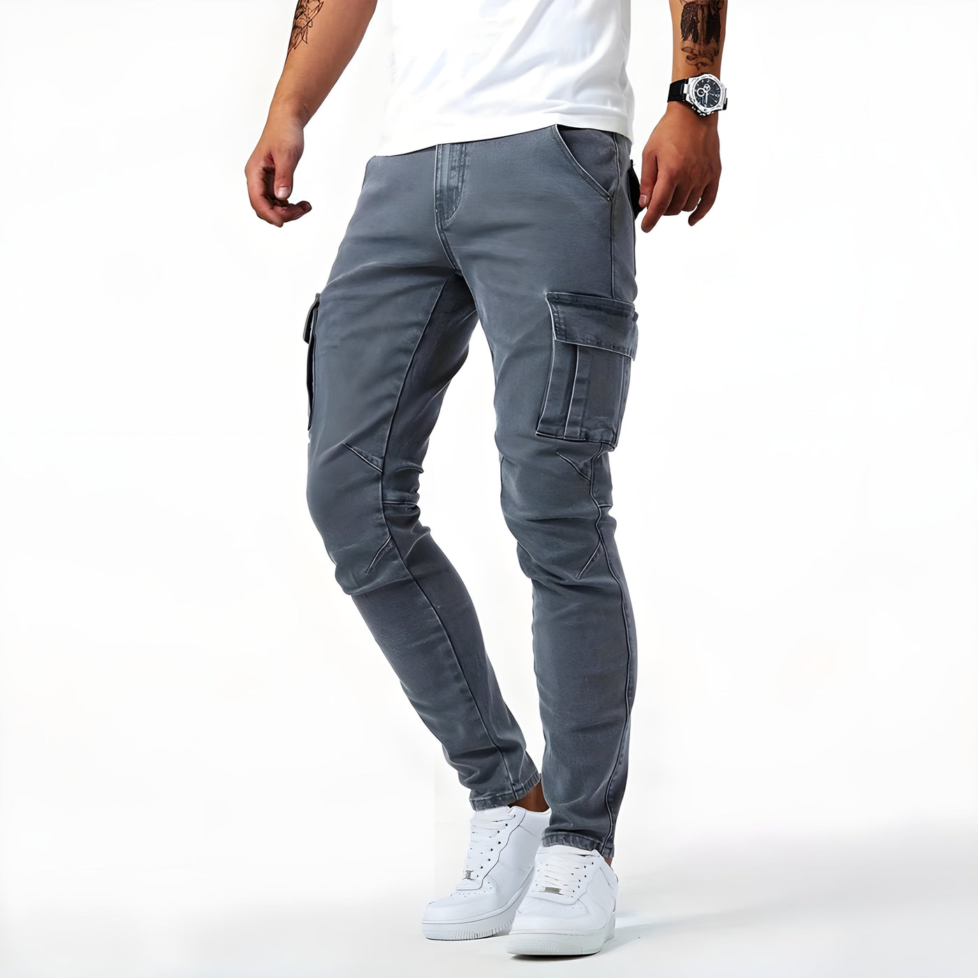 Søren™ | Cargo Bukser i Denim Stretch