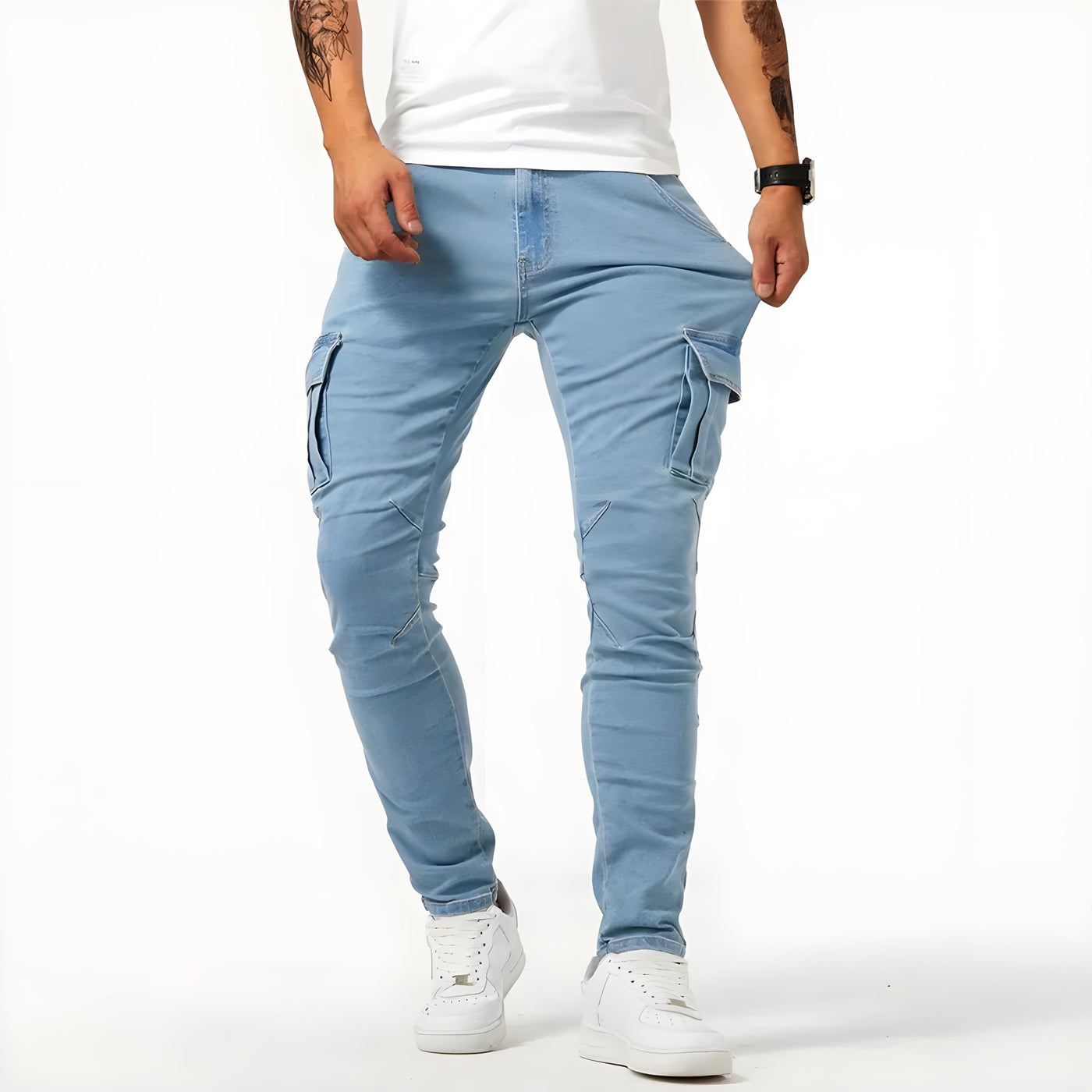 Søren™ | Cargo Bukser i Denim Stretch