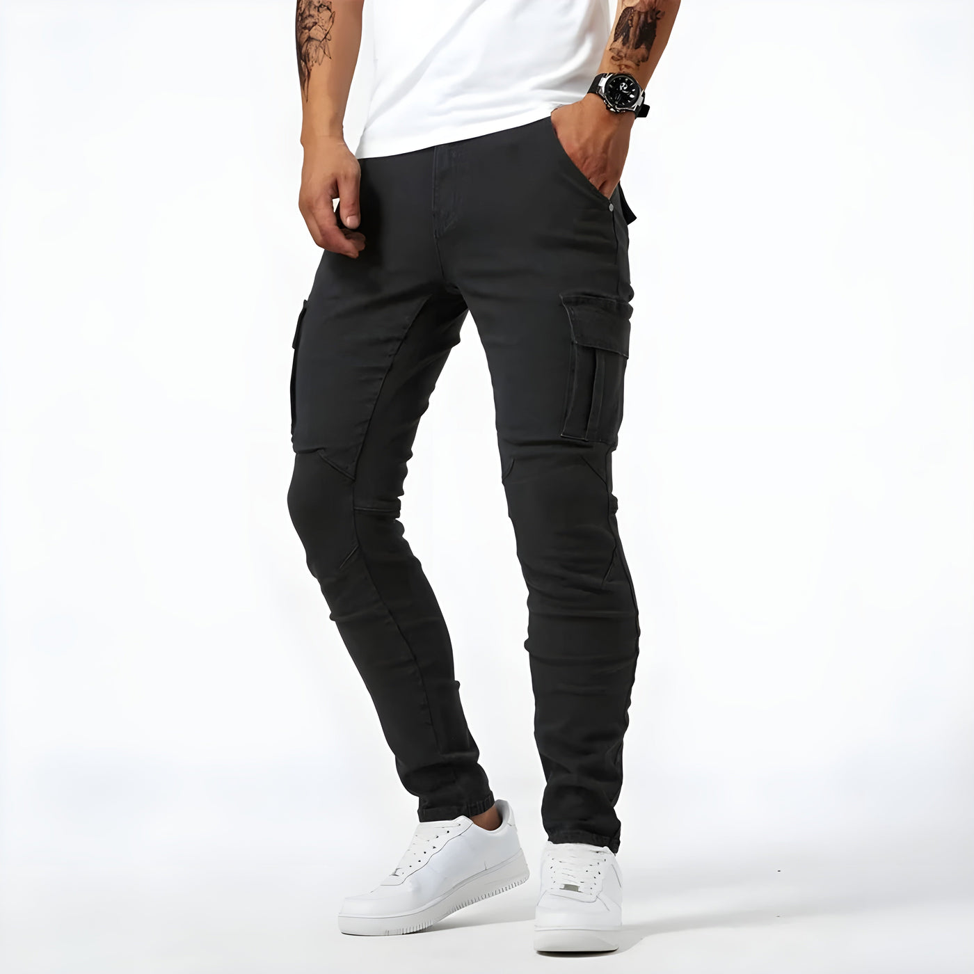 Søren™ | Cargo Bukser i Denim Stretch