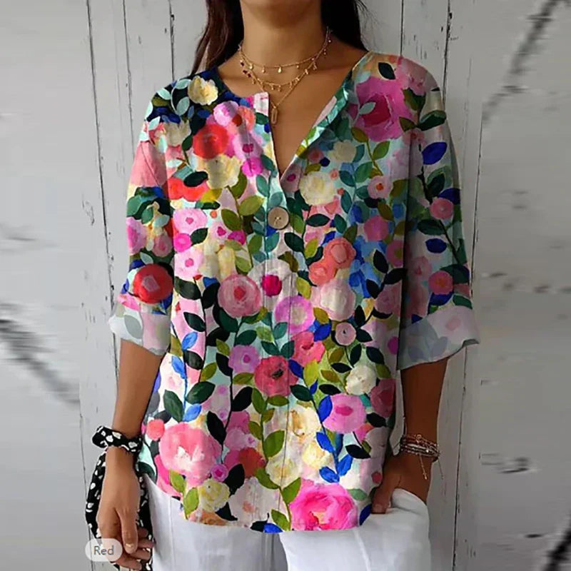 Cecilie - Floral Vintage Bluse